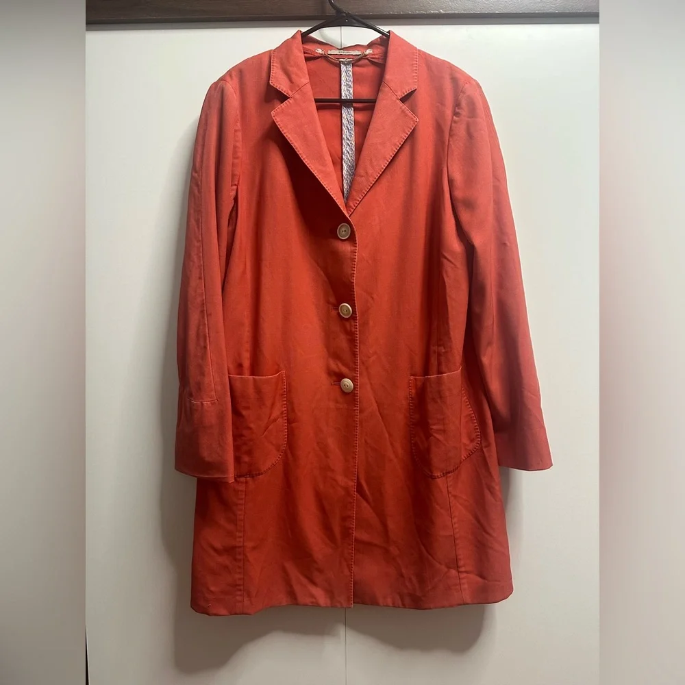 Boglioli Made in Italy Coral 💯Wool Coat, Unstructured Italian Tailoring, Size 8 - Picture 2 of 10